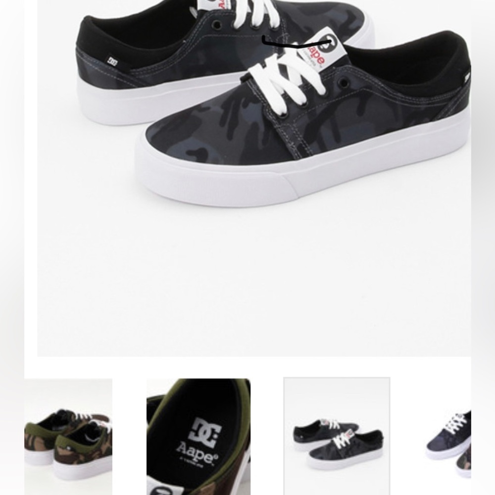Aape by A bathing Ape Mens size 6 Camo sneakers black and grey NWOT